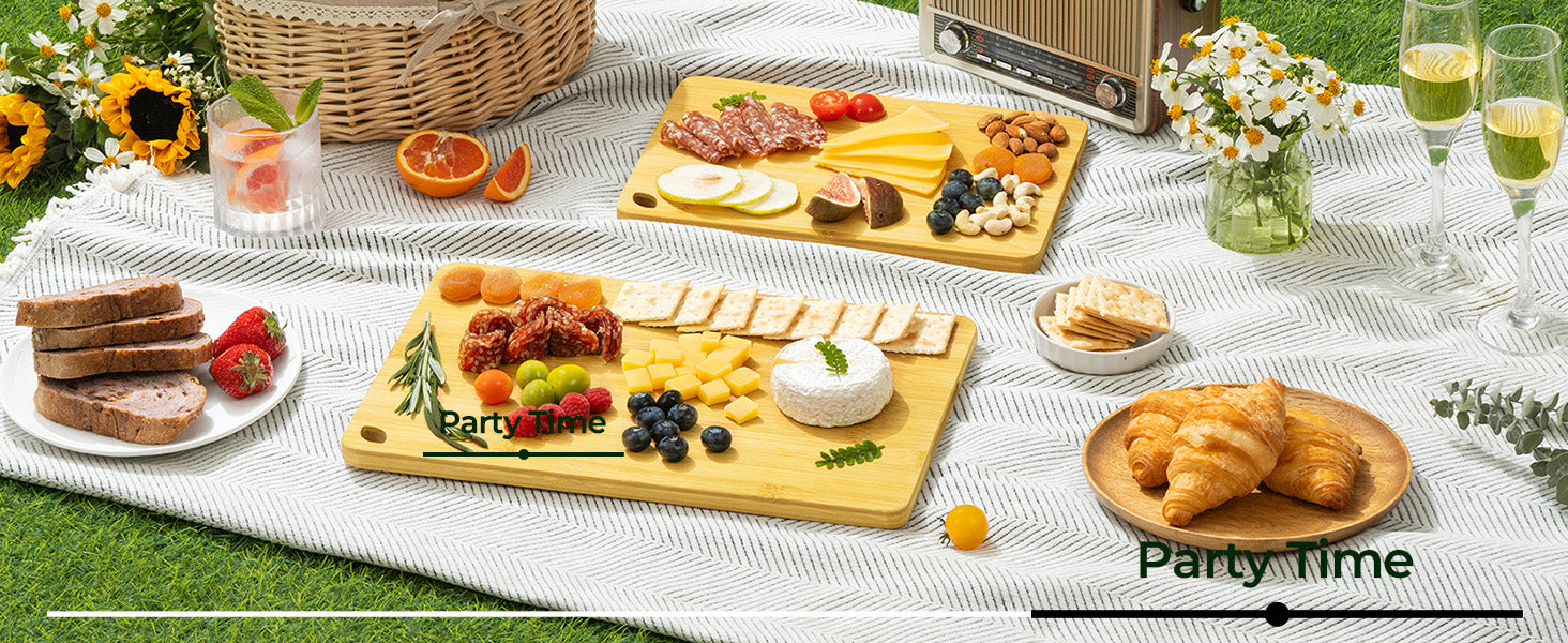 2 Piece Carbonized Bamboo Cutting Board