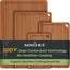 4 Piece Carbonized Bamboo Cutting Board Set