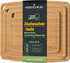 Dishwasher Safe Bamboo Cutting Board Set of 3 with Juice Grooves