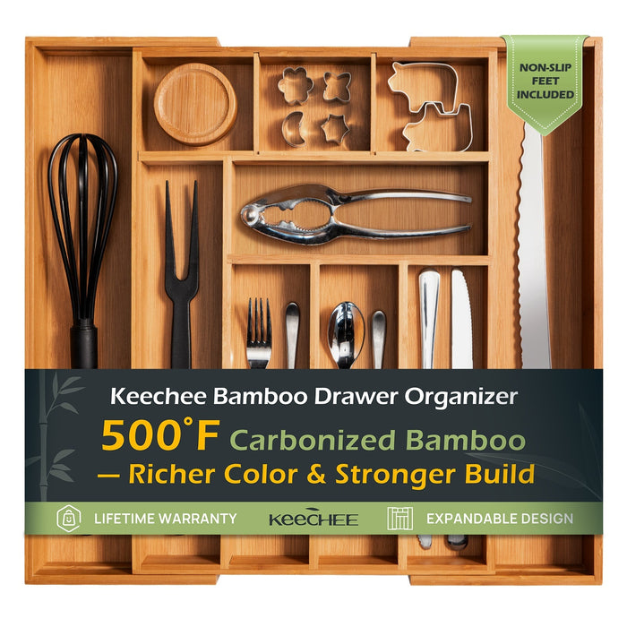 10 Slot Expandable Silverware Organizer