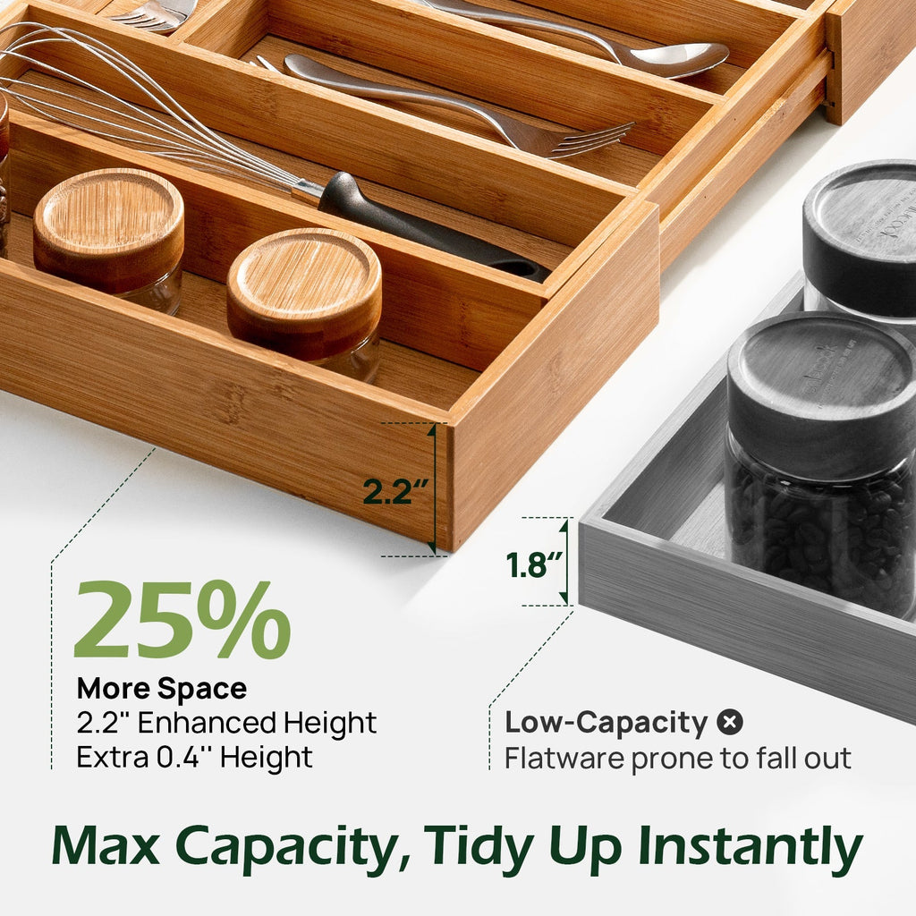 10 Slot Expandable Silverware Organizer
