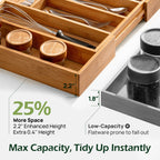 10 Slot Expandable Silverware Organizer