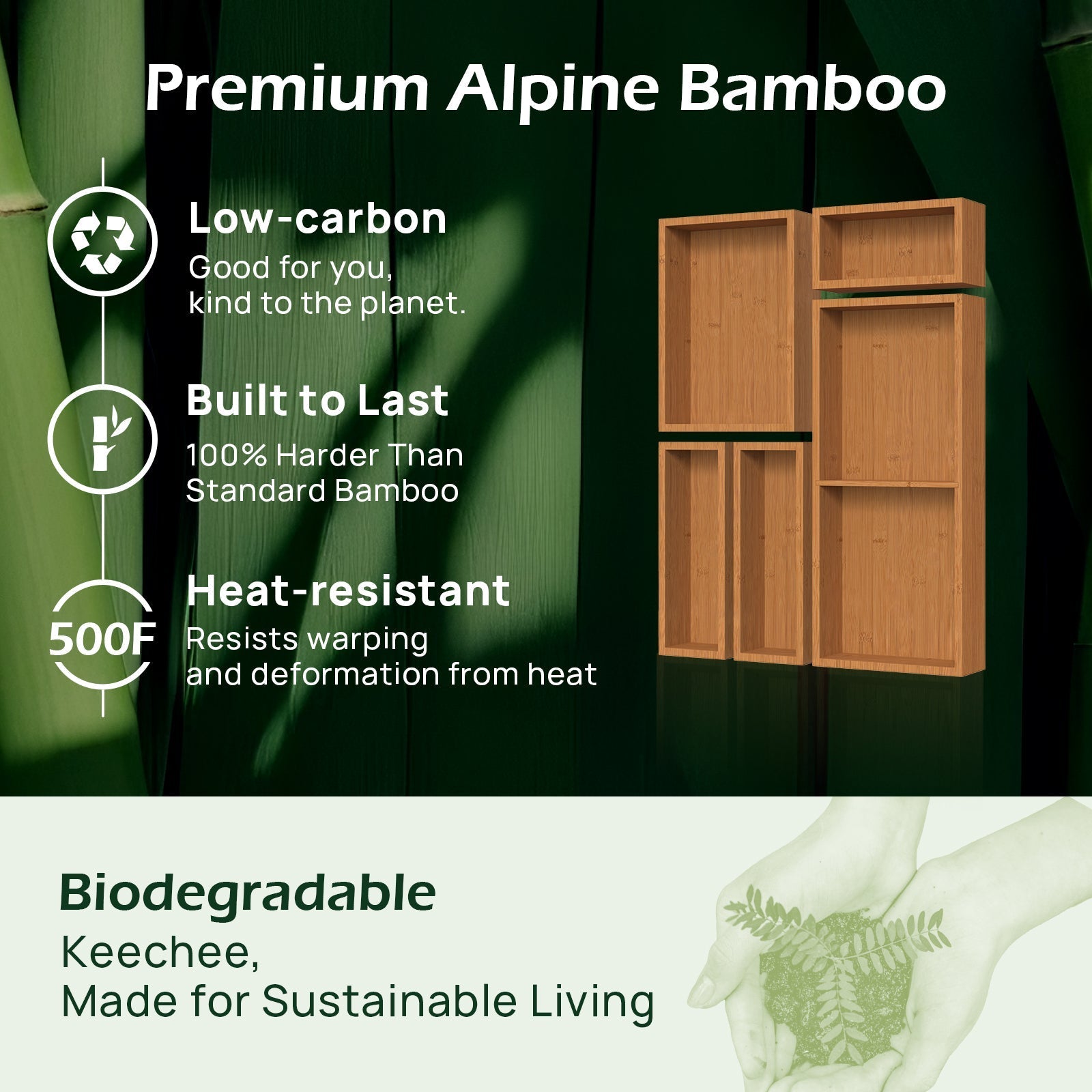 5 pc Bamboo Drawer Organizer Set