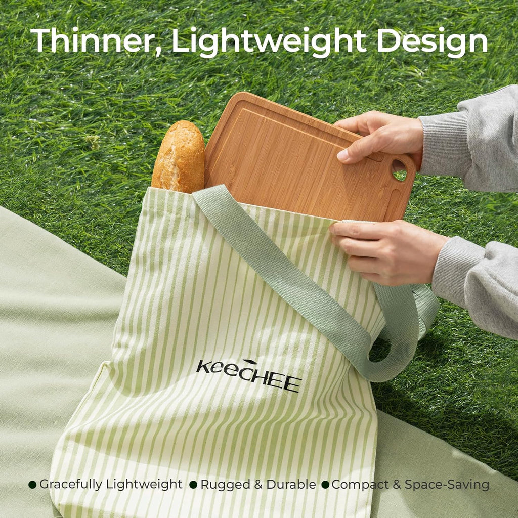 Lightweight bamboo cutting board designed for easy carrying and storage