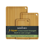 3 Piece Natural Bamboo Cutting Board