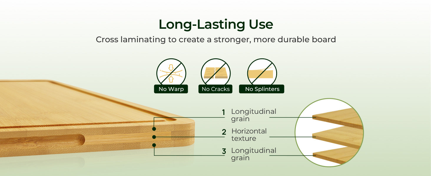 Extra Large Natural Bamboo Cutting Board