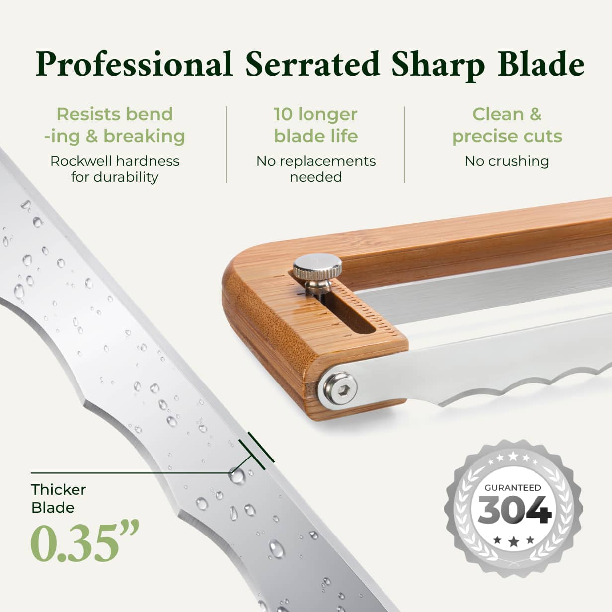 Bread slicer made with durable stainless steel for stable and precise cutting